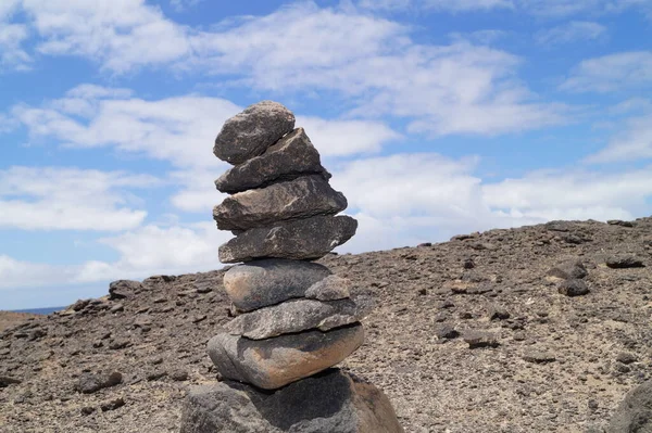 cairn as Trail marker or to protect walker - lucky charms on Fuerteventura