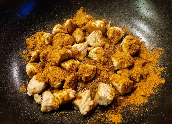Kruidige Kip Curry Met Groenten — Stockfoto
