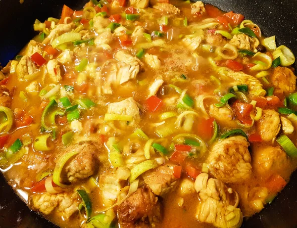 Pollo Curry Picante Con Verduras — Foto de Stock