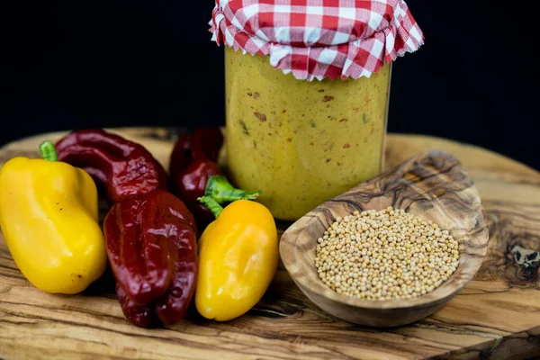 Homemade Extra Hot Mustard Chilli Pepper — Stock Photo, Image