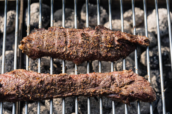 grilled Kidney cones beef with bread and salad