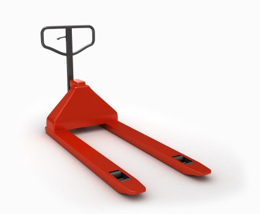 El transpalet, üzerinde beyaz bacgrownd izole