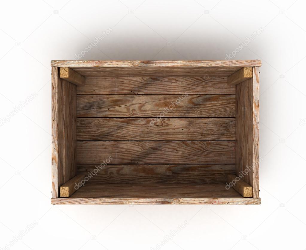 Open Wooden Box Isolated On White Background Front View Stock Open Wooden Box Isolated On White Background Front View Stock