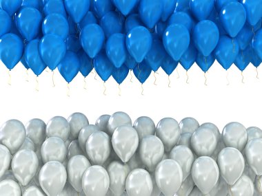 arka plan beyaz ve mavi kutlama balonları wh izole