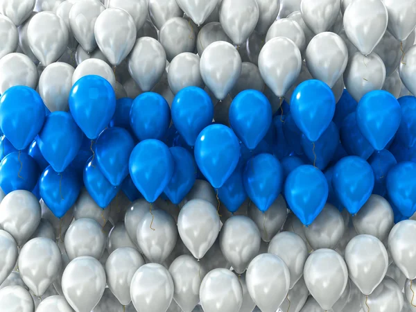 Λευκό και μπλε διακοπές μπαλόνια ως φόντο — Φωτογραφία Αρχείου