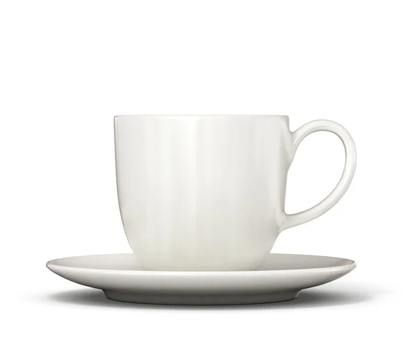 Кавова чашка на білому фоні — стокове фото