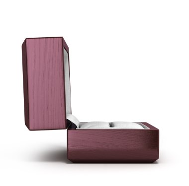 vernikli ahşap hediye kutusu w yalıtımlı halkaları için 3D render