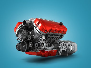 automotive engine gearbox assembly is isolated on a white backgr clipart
