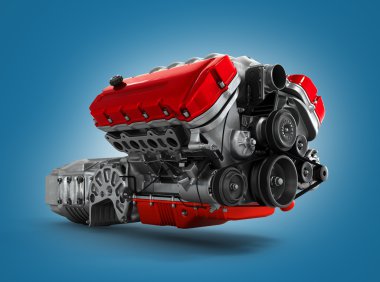 Otomotiv Motor şanzıman derleme üzerinde beyaz bir backgr izole