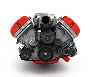 bir beyaz arka plan 3d render izole motor şanzıman