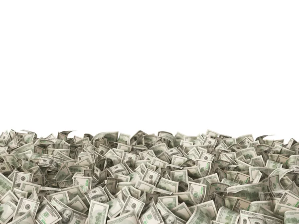 100 dolarlık banknotlar üzerinde beyaz izole yere
