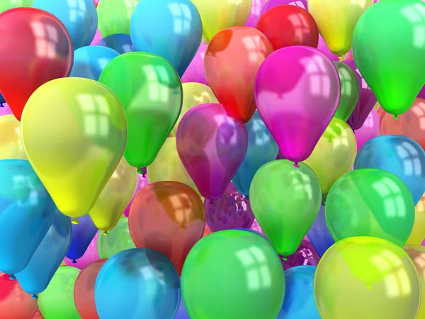 Φωτεινό μάτσο πολύχρωμα μπαλόνια φόντο — Φωτογραφία Αρχείου