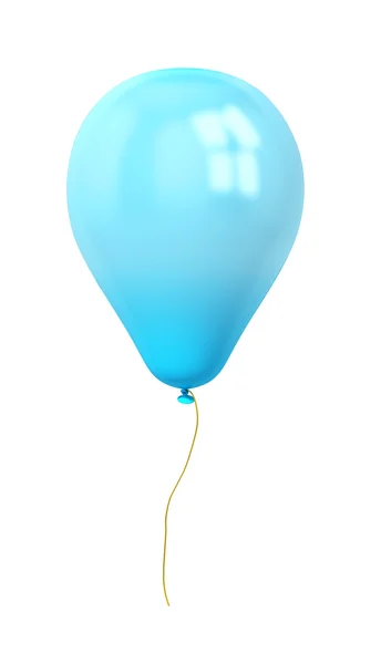 Balão azul festivo isolado em branco — Fotografia de Stock