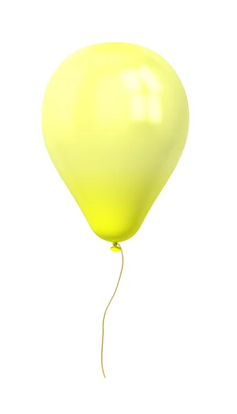 Uroczysty żółty balon na białym tle — Zdjęcie stockowe