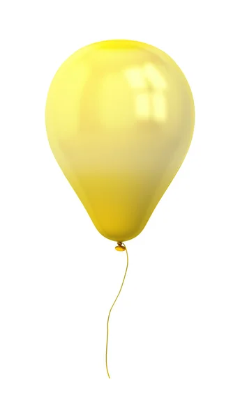 Balão de ouro festivo isolado em branco — Fotografia de Stock