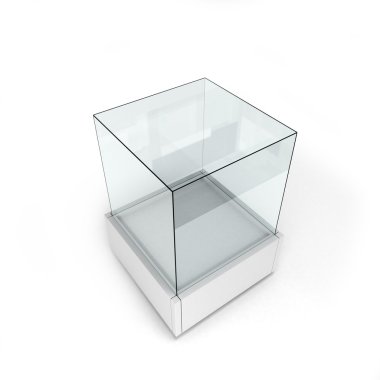 Beyaz cam vitrin beyaz izole