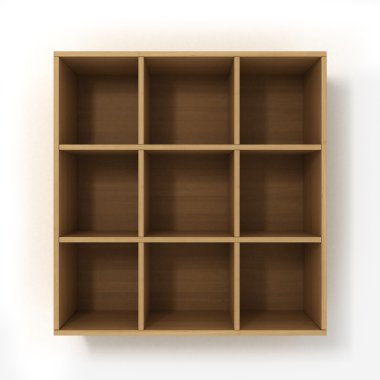 Beyaz arka plan üzerinde izole bookshelf asılı ışık