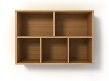 Beyaz arka plan üzerinde izole ışık bookshelf