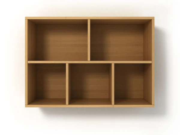 Leichtes Bücherregal isoliert auf weißem Hintergrund — Stockfoto