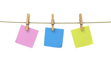 yaprak kağıt clothespins üzerinde farklı renkteki bağlı bir