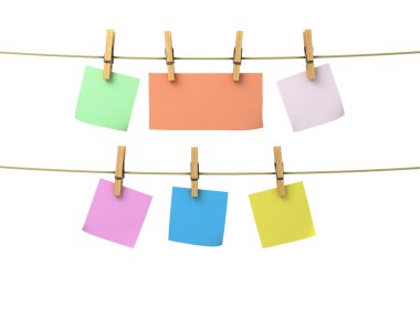 yaprak kağıt clothespins üzerinde farklı renkteki bağlı bir