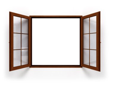 Açık koyu ahşap pencere izole kapatmak
