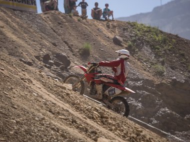 Motorbike driving uphill