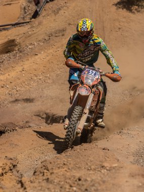 Motorbike driving uphill