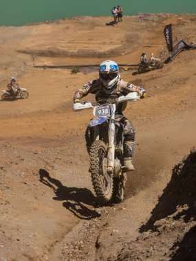 Motorbike driving uphill