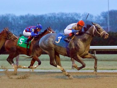 Güç 'ün, Büyük A' da gün batımından hemen önce ıslak ve çamurlu bir pistte galibiyete ramak kaldı. Filo fotoğrafı