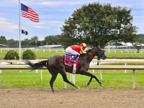 Mckinzie Seu Vencedor Derby Pensilvânia 2018 Com Mike Smith Fleetphhoto — Fotografia de Stock