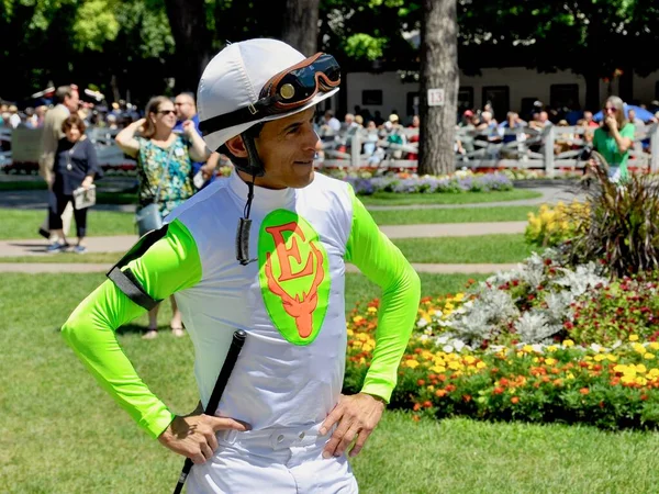 Klassieke Saratoga Beelden Van Het Zadelgebied Paddock Infield Bij Het — Stockfoto