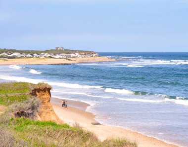  New York 'ta yaz boyunca Montauk' taki Kayalıklar.