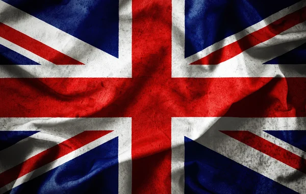 Vértes grunge fodros brit zászló — Stock Fotó
