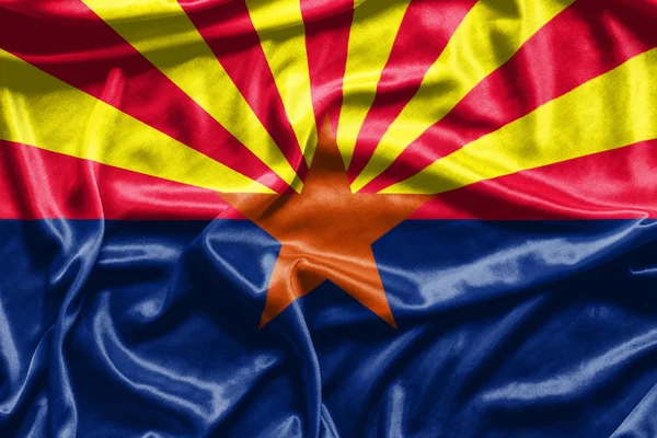 Modèle de drapeau Arizona sur la texture du tissu — Photo