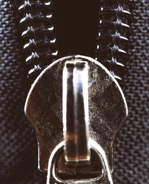 Clothes zipper - lock - close-up, macro photography — Stock Photo, Image