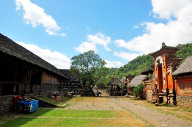 Traditional balinese village of Tenganan in Karangasem regency of Bali Indonesia clipart
