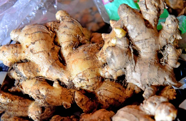 Tumeric Mit Brauner Hautfarbe Nahaufnahme — Stockfoto