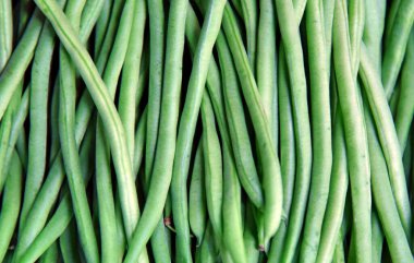 Fasulyeli sebze yakın plan.