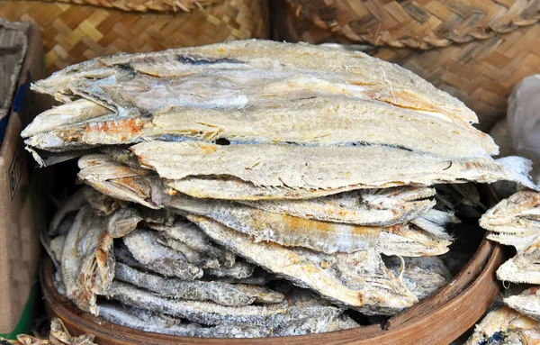 Pescado Salado Seco Vendido Mercado Tradicional — Foto de Stock