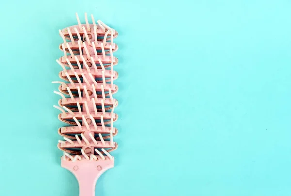 Used Pink Hair Comb Isolated Color Background — Stock Photo, Image