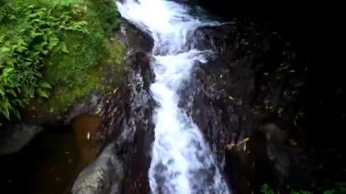 Gitgit şelalesine su sıçrıyor, Bali Endonezya 'da beyaz berrak su