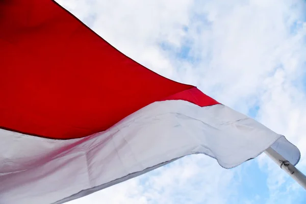 Индонезийский Флаг Красный Белый Цвет Бендера Мера Путих День Независимости — стоковое фото