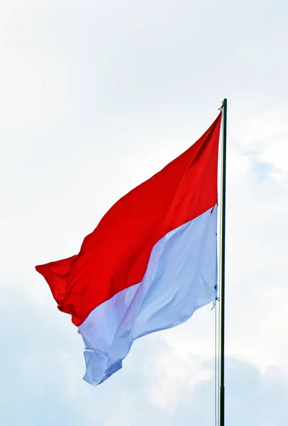 Bandiera Indonesiana Colore Rosso Bianco Bendera Merah Putih Giorno Dell — Foto Stock