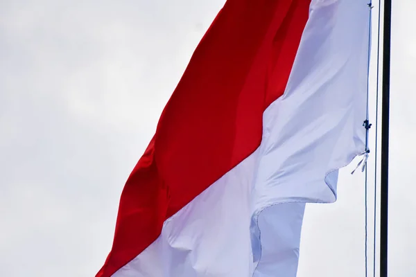 Bandeira Indonésia Cor Vermelha Branca Bendera Merah Putih Dia Independência — Fotografia de Stock