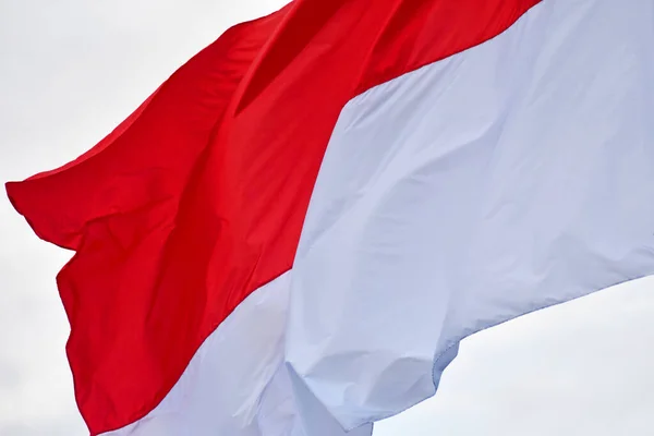 Bandiera Indonesiana Colore Rosso Bianco Bendera Merah Putih Giorno Dell — Foto Stock