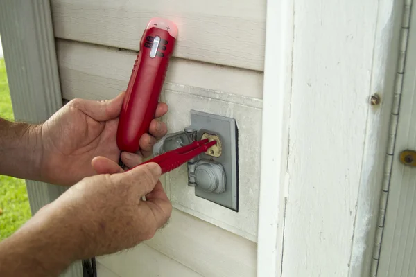 Testing A Outside Outlet — Stok fotoğraf