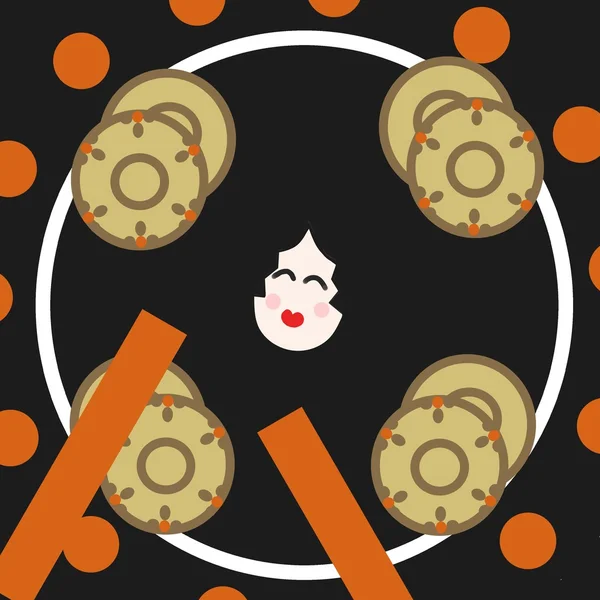 (Kullanılan geleneksel Japon müzik el davul)