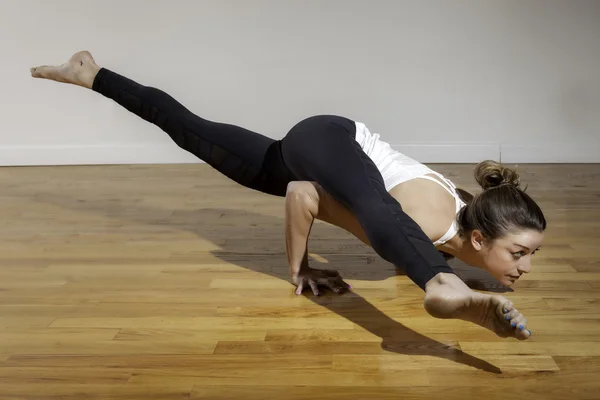 Yoga Koundinyasana Pose Pretty Female Model — Stock Photo, Image