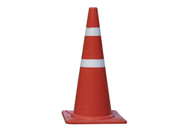 Beyaz arkaplandan ayrılmış ve kırpma yolu olan turuncu trafik konileri.